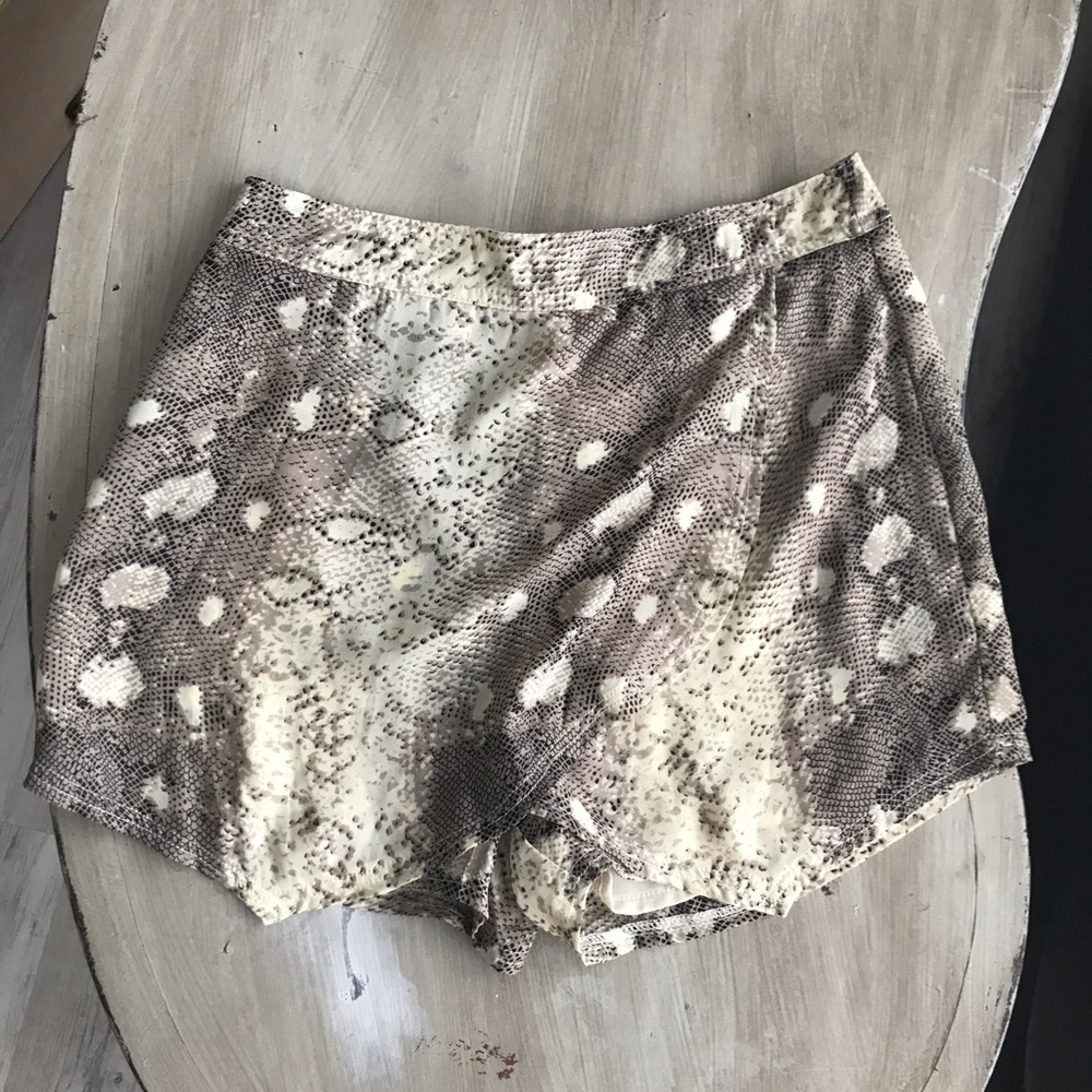 snake animal print envelope skirt skort